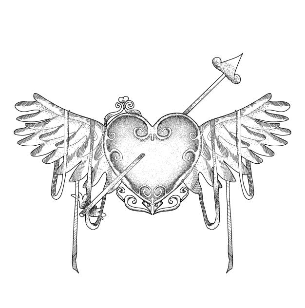 Heart arrow stamp