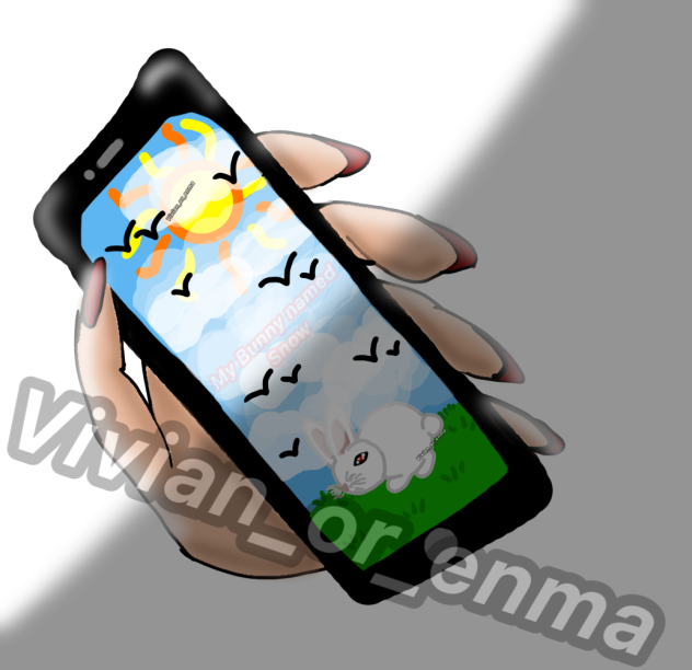 trying to draw a hand holding a phone