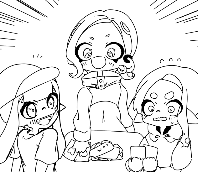 私達は強くなりたイラスト　線画