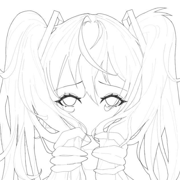 初音ミク　線画