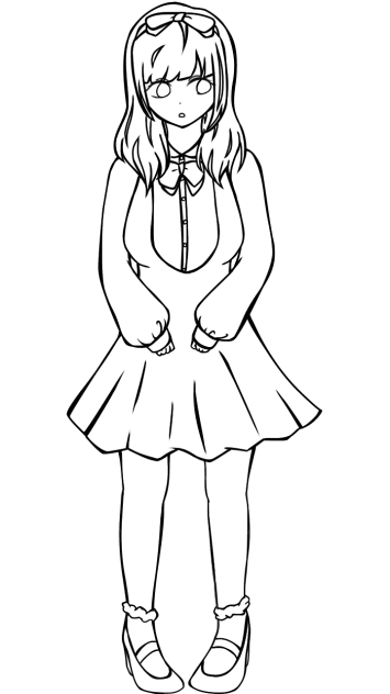 【線画】女の子