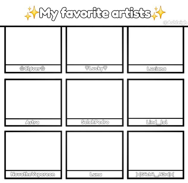 ✨✨✨✨My favorite artists✨✨✨✨