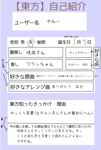 東方自己紹介！