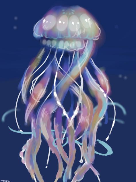 A light in the ocean.