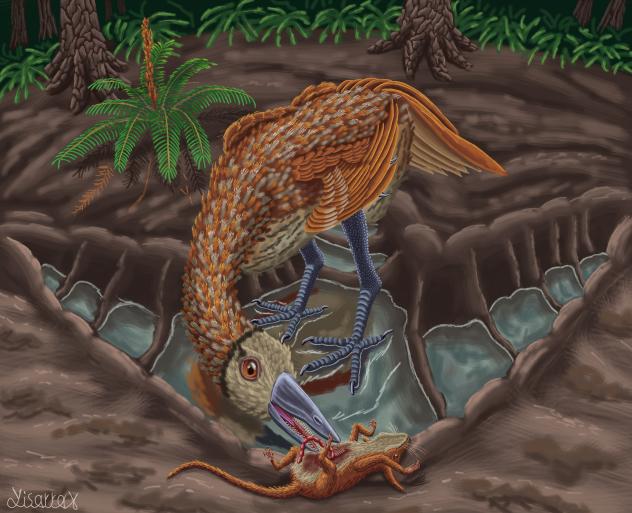 Avisaurus Darwini Eating its Prey