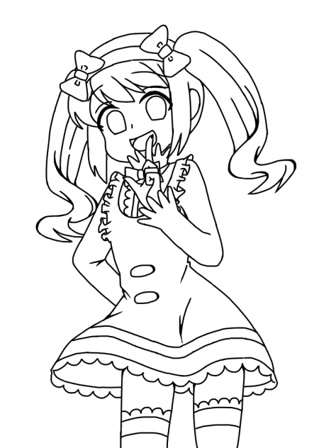 【線画】チビ美