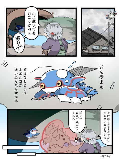 ホエルコと間違えられて保護されるカイオーガ