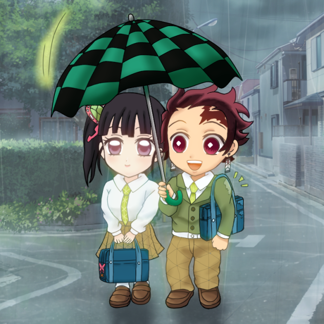 炭カナ★キメツ学園物語あいあい傘