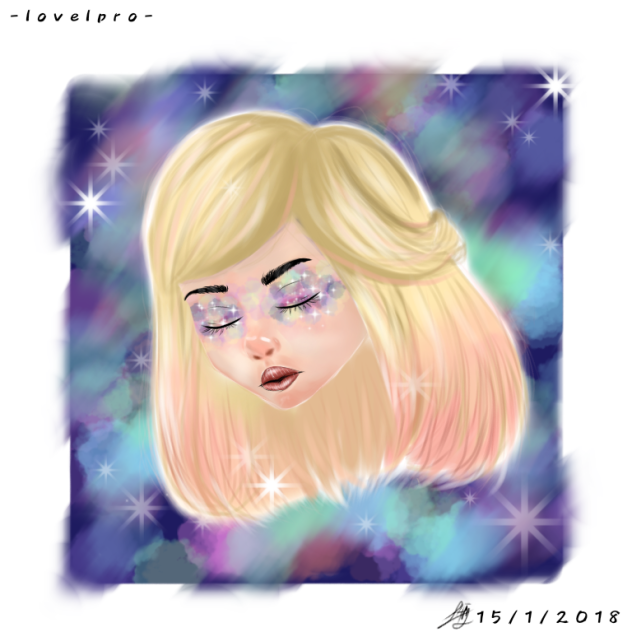 tumblr galaxy girl wkwkwk. ibisPaint