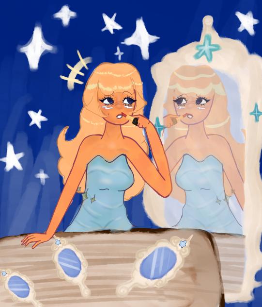 “Surrounded by a deep dark sea” - ibisPaint