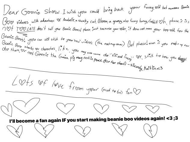 Virtual letter for The goonie show