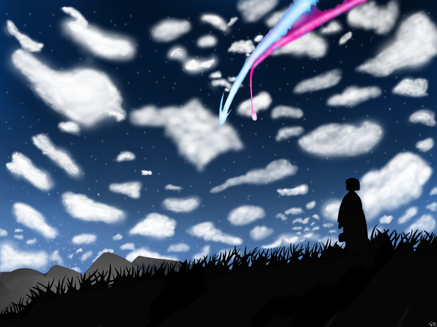 Kimo no Nawa (Your Name) comet scene