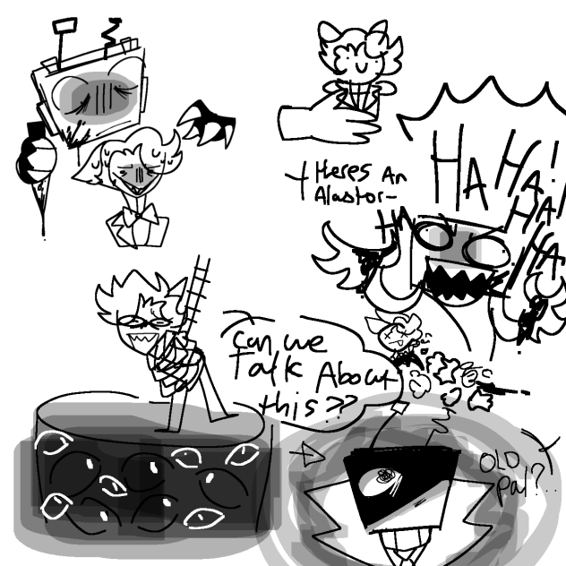 Silly Vox and alastor doodles!