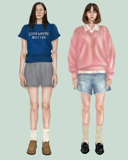 脚出しコーデ　ネット画像参照