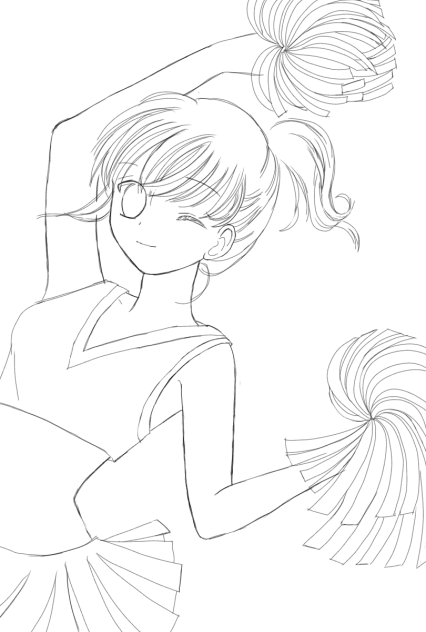 塗り絵、cheerleader