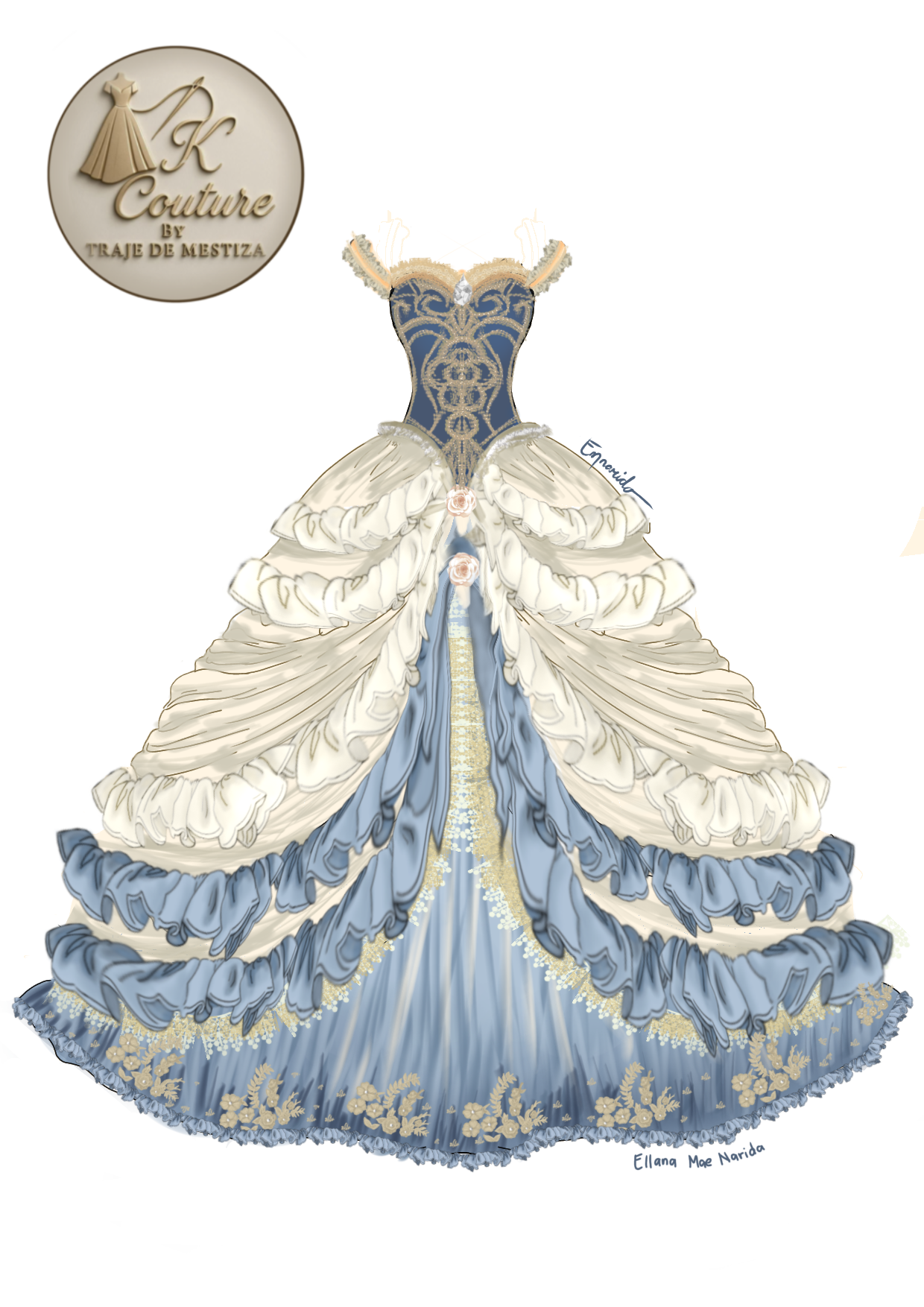 💙💛Blue Royal Prom Dress 👗🌥 - ibisPaint