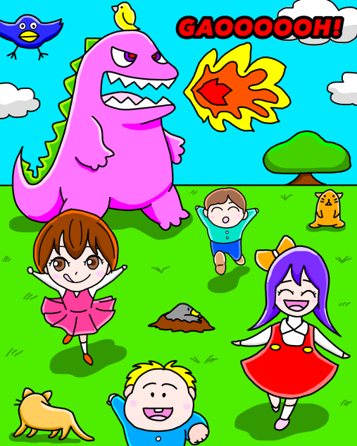 Run away! Godzilla!