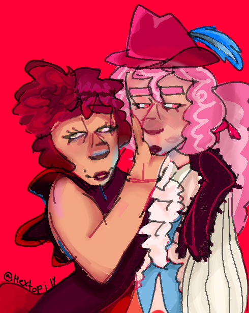 Raspberry and roses