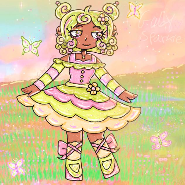 Spring girl drawing
