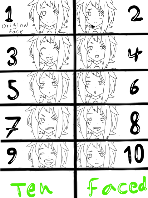 ten faced !