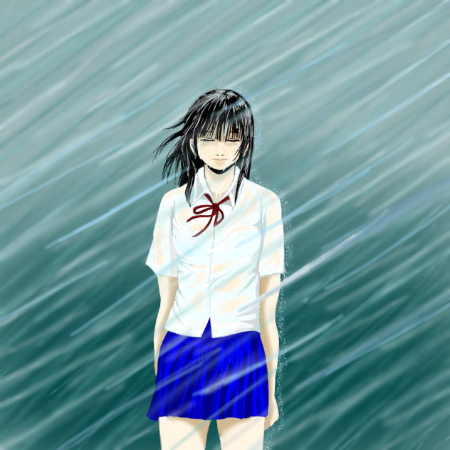 台風と豪雨の中で