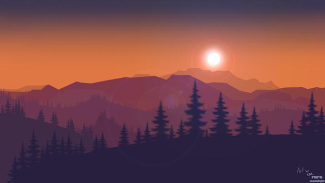 Sunset Minimal Landscape
