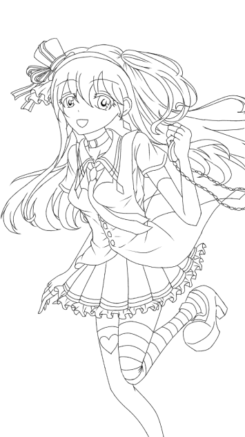 新作オリキャラ  線画 自由にどうぞ