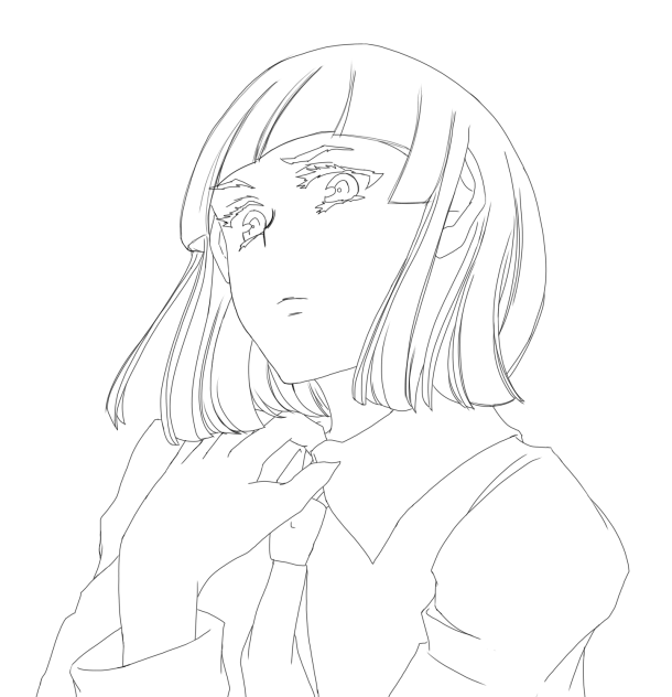 おかっぱ女の子 下書き