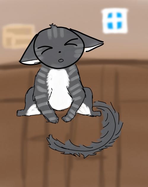 Gray tabby cat - ibisPaint