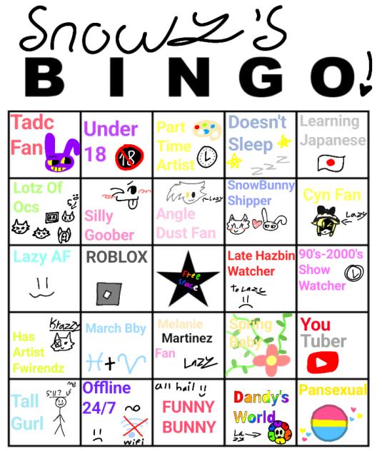 MY OWN BINGO 😆😆😆