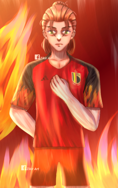 Eren wearing the Belgium jersey FanArt