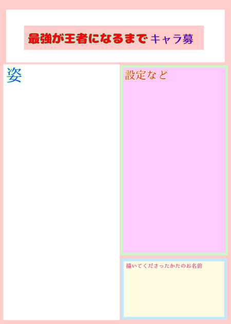 最強が王者になるまでキャラ募