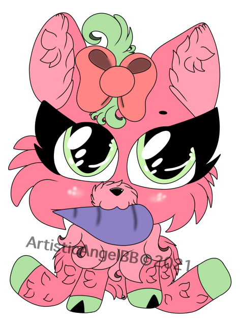Pink And Green Baby Reindeer