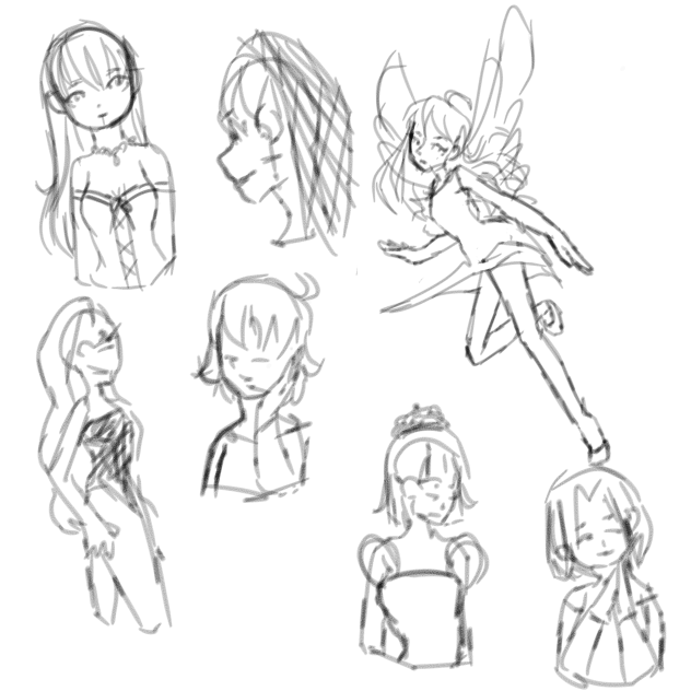 Random sketches ( girl version) - ibisPaint
