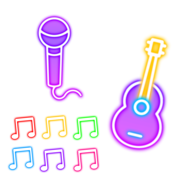 Music neon icons 1