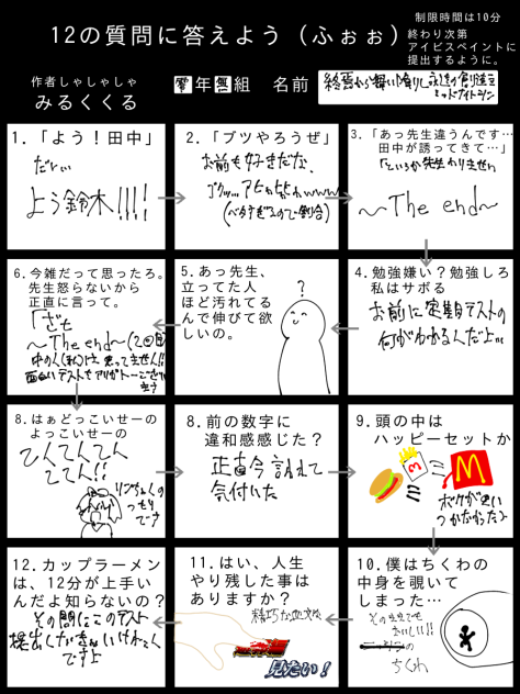 12の質問にまたまたまた答えたよ