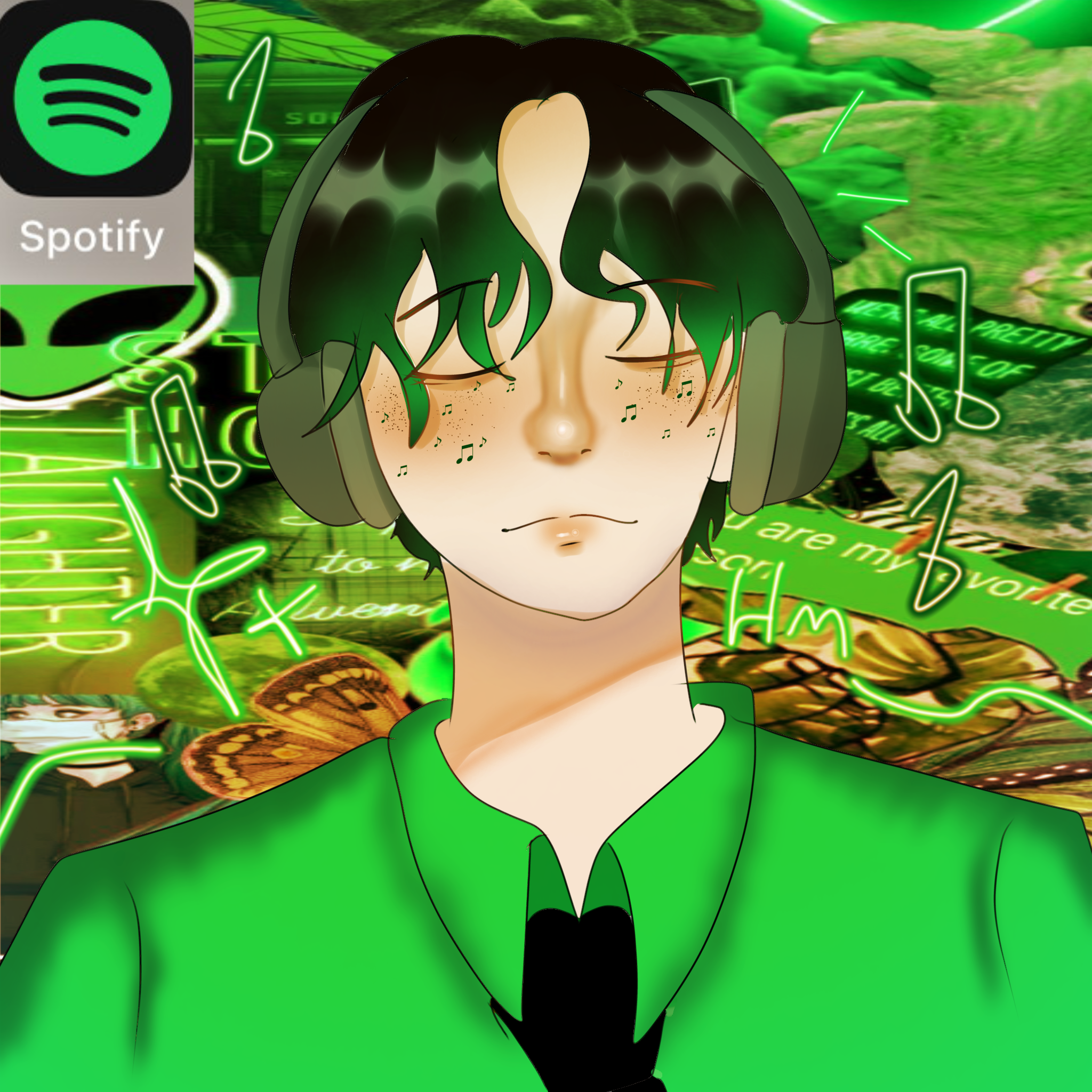 DRAWING SPOTIFY NOW 💚🖤 - ibisPaint