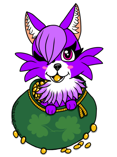 St Patricks Day Purple Dog - Speedpaint
