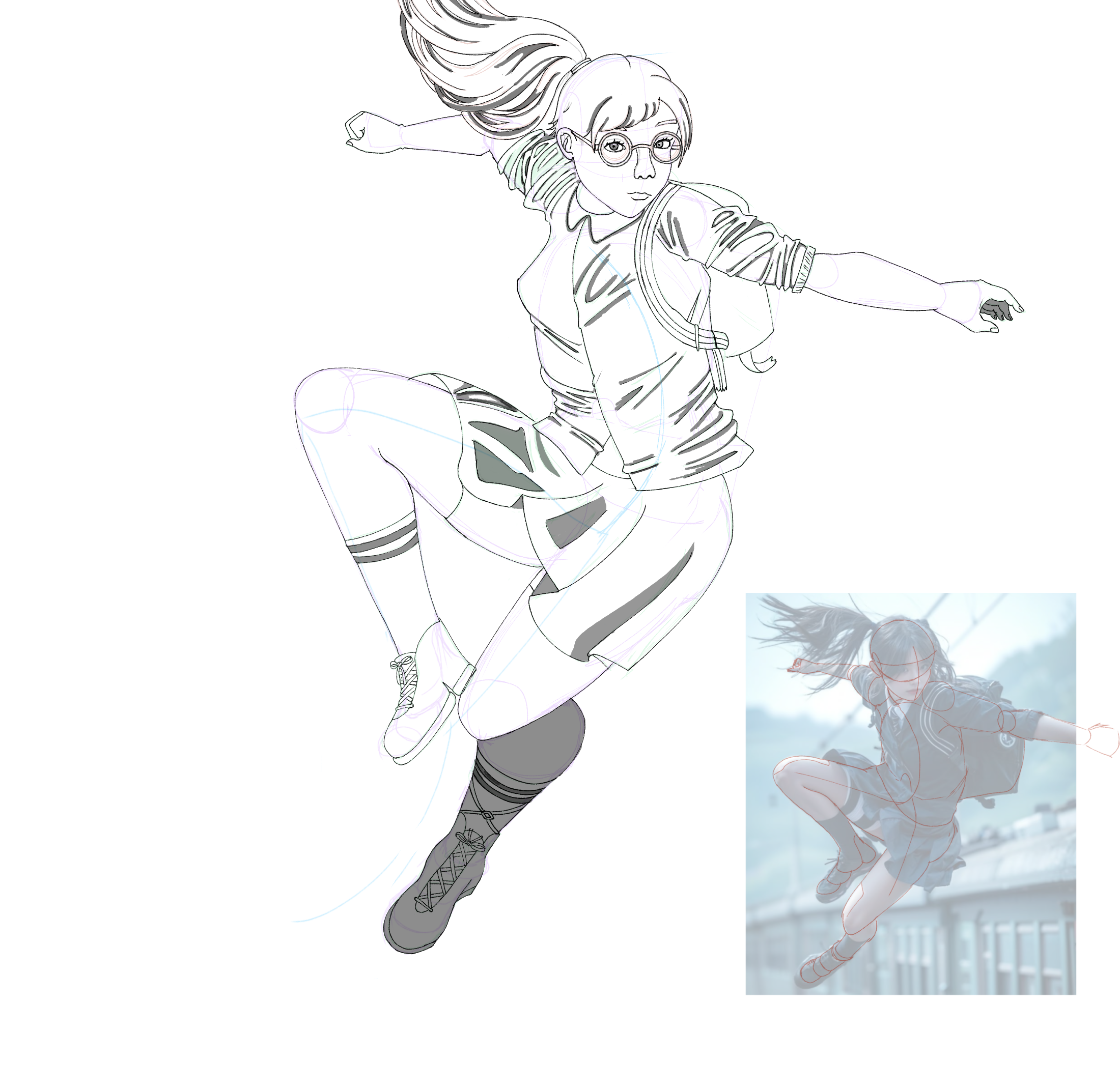 Dynamic Pose Practice Drawing #3 - ibisPaint