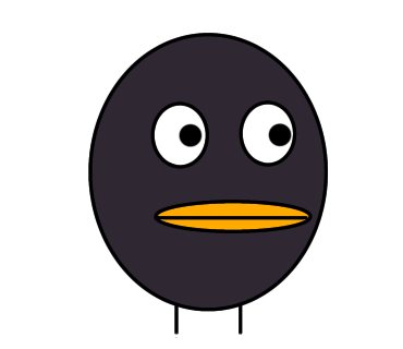 デフォルメしたカラスのイラストを描きました！