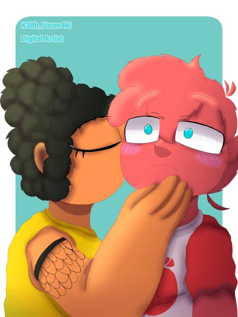 Surprise kiss;