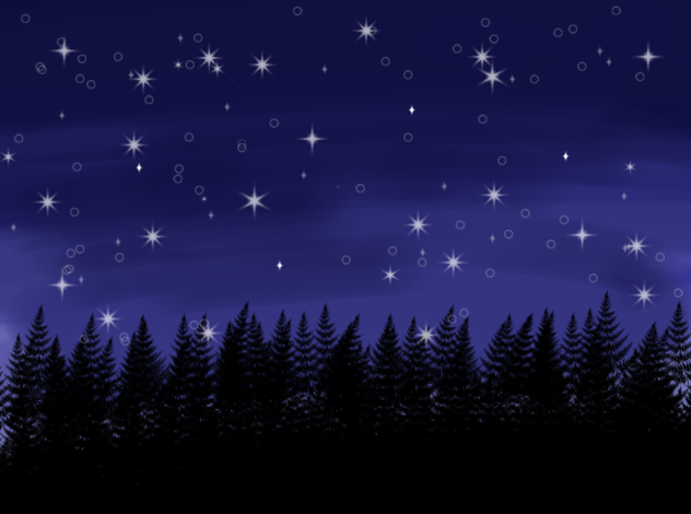 night time forest - ibisPaint