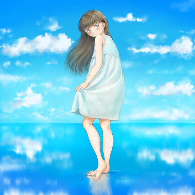 ウユニ塩湖と明日ちゃん。