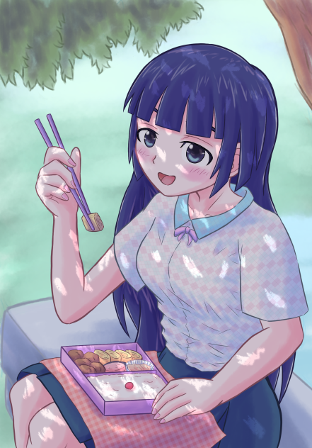 木陰でお弁当