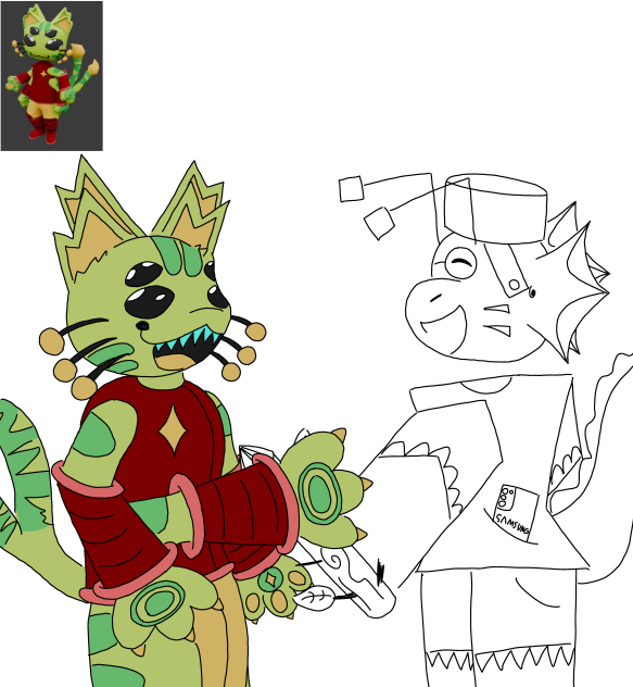 Gnarpy and my OC!! yes they are friends