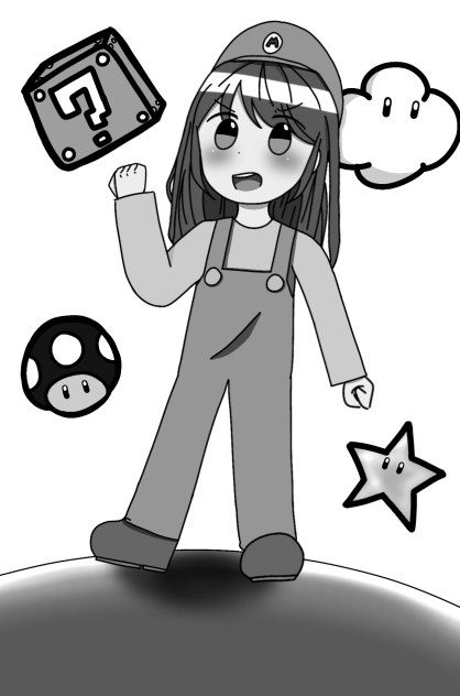 옛날자캐, 마리오 입혀보았다.