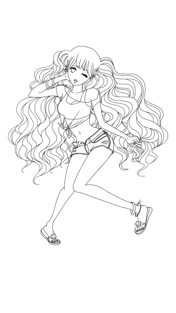SUMMER pink 線画