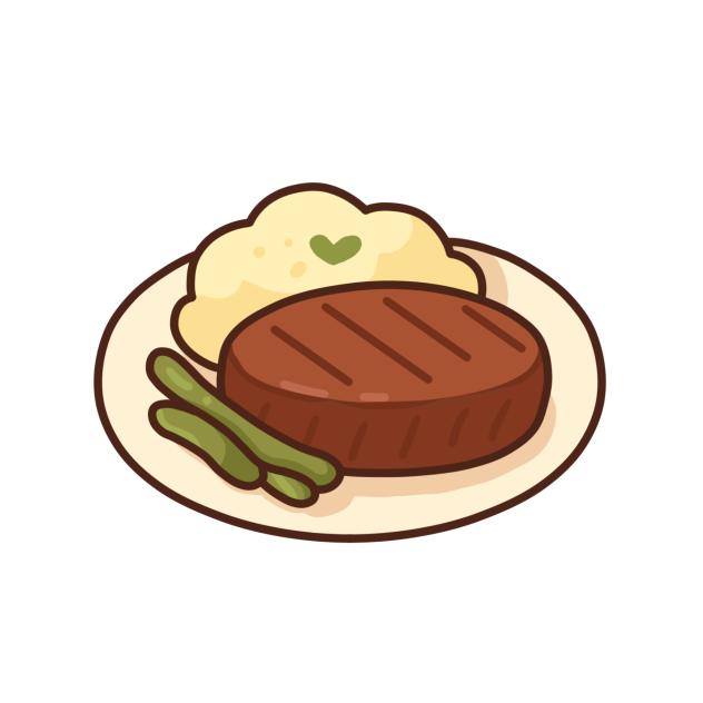 Steak with mashed potatoes