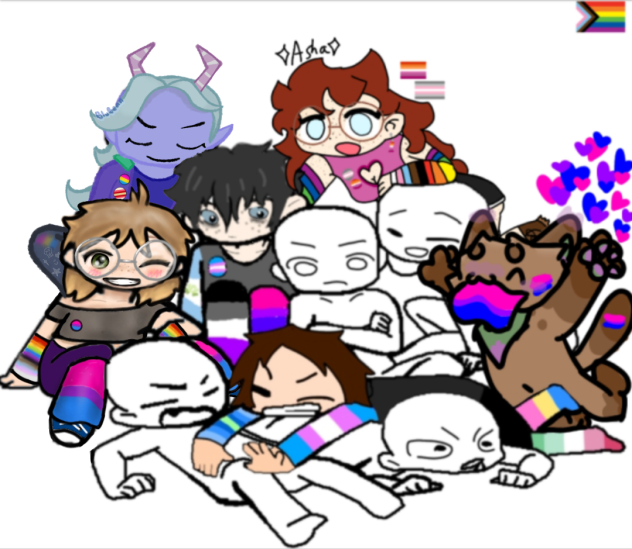 PRIDE COLLAB WITH AMBER! 💖💛🩵 - ibisPaint