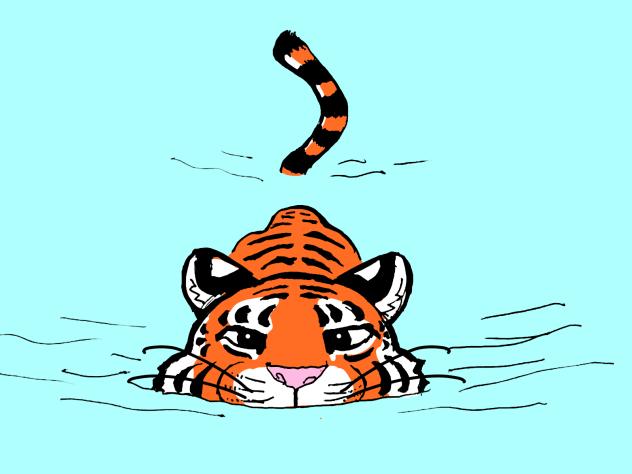 泳ぐトラ2